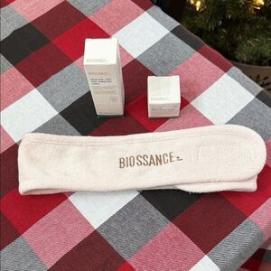 Biossance Skincare Set Squalane + BHA Toner & Omega Repair Cream Spa Headband